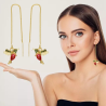 Pendientes Dorados Colibrí con Piedras de Colores | Elegancia y Brillo