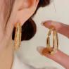Aros Plateados con Malla Metálica y Zirconia Cúbica | Diseño Elegante