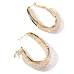 Aros Plateados con Malla Metálica y Zirconia Cúbica | Diseño Elegante