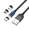 Cable de Datos Magnético Reforzado 2m | Type C, Lightning, Micro USB