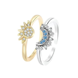 Pack Celestial de Joyería | Anillos Sol y Luna + Pendientes Oro y Plata | Virtual Store
